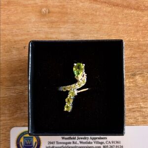 Elegant Silver and Green Gemstone Ring